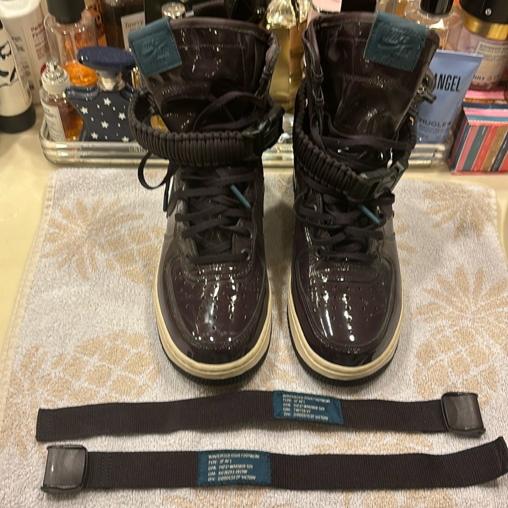Nike Air SF AF1 purple patent leather high tops